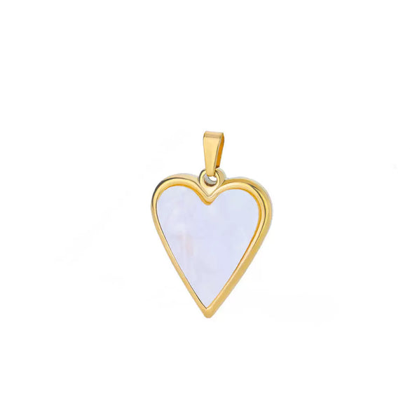 Wholesale Jewelry Simple Square Stainless Steel And Copper Heart Shaped Pendant Necklace For Women With Electroplating