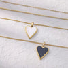 Wholesale Jewelry Simple Square Stainless Steel And Copper Heart Shaped Pendant Necklace For Women With Electroplating