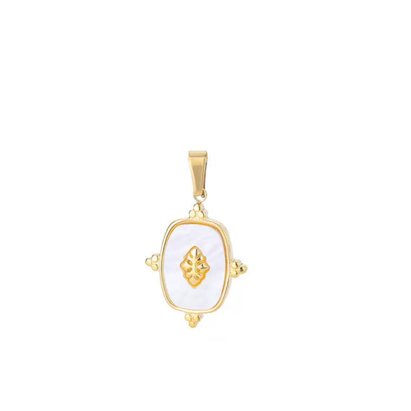Wholesale Jewelry Simple Square Stainless Steel And Copper Heart Shaped Pendant Necklace For Women With Electroplating