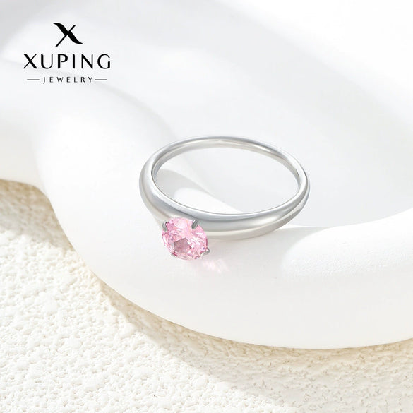 Wholesale Jewelry Simple Stainless Steel Geometric Inlaid Zircon Ring For Women Electroplating
