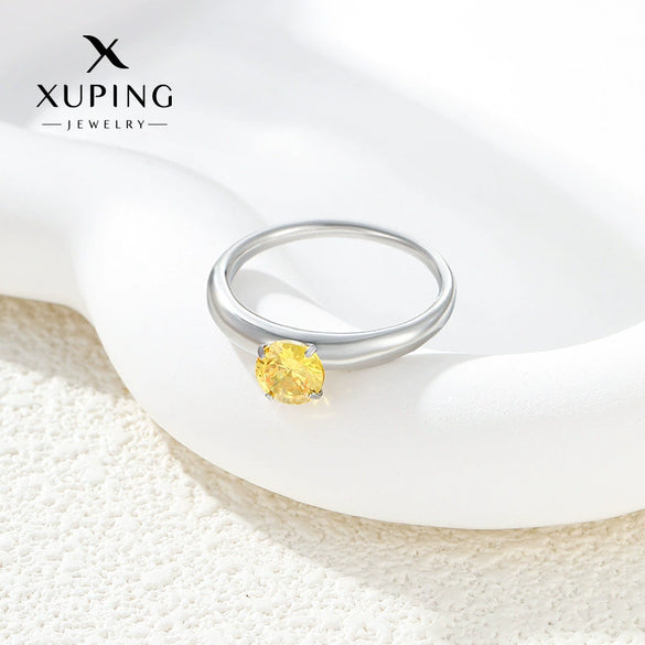 Wholesale Jewelry Simple Stainless Steel Geometric Inlaid Zircon Ring For Women Electroplating