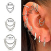 Wholesale Jewelry Simple Stainless Steel 316L Geometric Tassel And Ring Piercing Earrings And Nose Ring With Electroplating