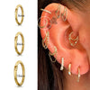 Wholesale Jewelry Simple Stainless Steel 316L Geometric Tassel And Ring Piercing Earrings And Nose Ring With Electroplating