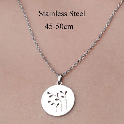 Wholesale Jewelry Simple Style  Ghost Snowflake 201 Stainless Steel Polishing Hollow Out Pendant Necklace