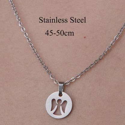 Wholesale Jewelry Simple Style  Ghost Snowflake 201 Stainless Steel Polishing Hollow Out Pendant Necklace