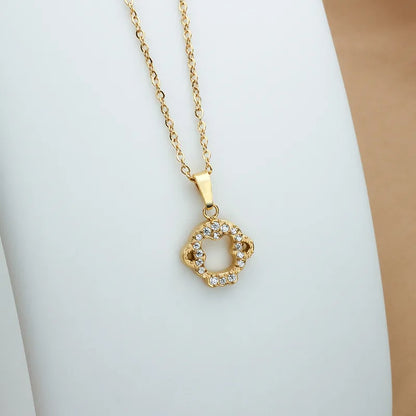 Wholesale Jewelry Simple Style Animal Titanium Steel Diamond Plating Pendant Necklace