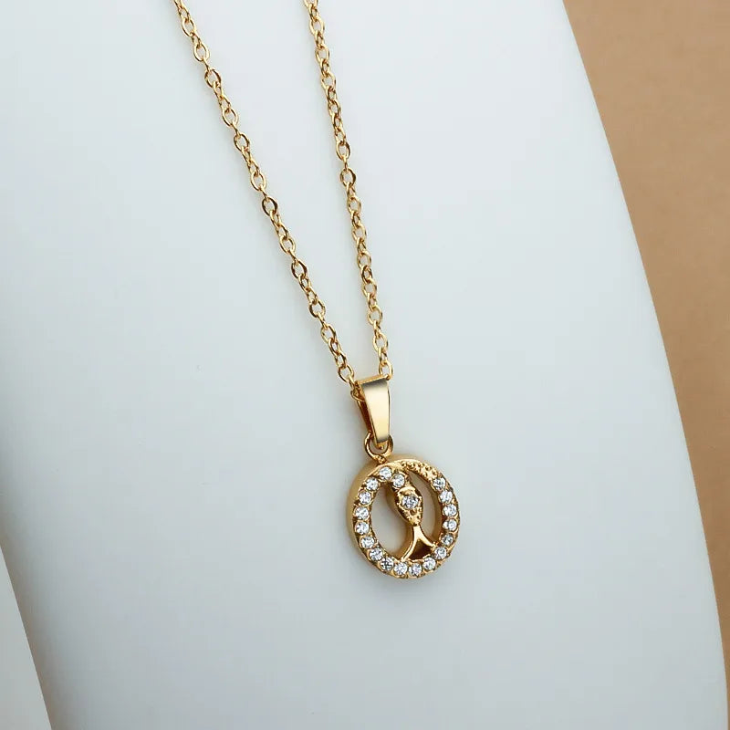 Wholesale Jewelry Simple Style Animal Titanium Steel Diamond Plating Pendant Necklace