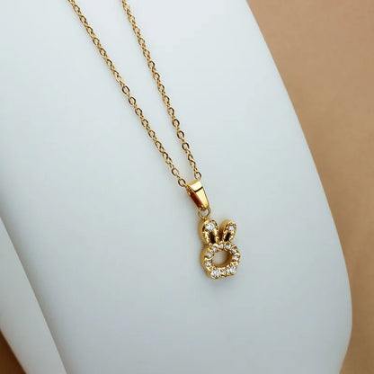 Wholesale Jewelry Simple Style Animal Titanium Steel Diamond Plating Pendant Necklace