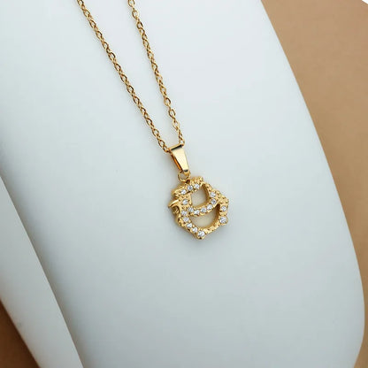 Wholesale Jewelry Simple Style Animal Titanium Steel Diamond Plating Pendant Necklace