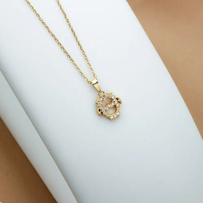 Wholesale Jewelry Simple Style Animal Titanium Steel Diamond Plating Pendant Necklace