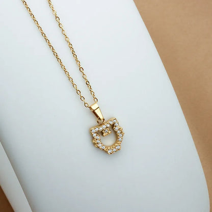 Wholesale Jewelry Simple Style Animal Titanium Steel Diamond Plating Pendant Necklace