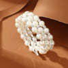 Simple Style Artificial Gemstones Artificial Pearl Layered Inlay Rhinestones Pearl Women'S Wristband