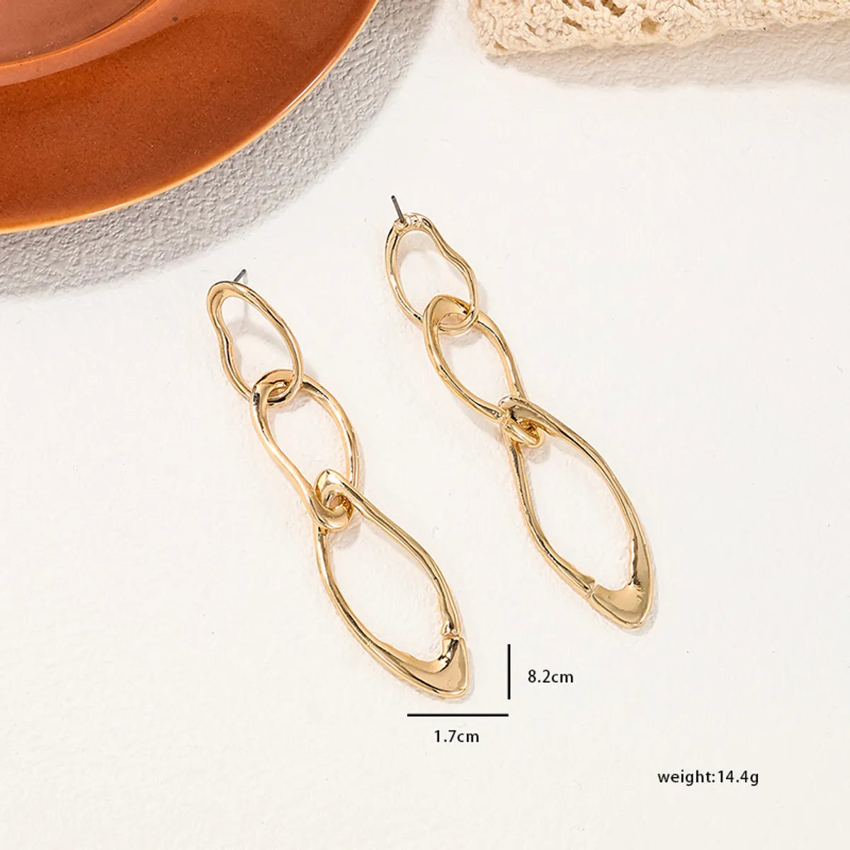 Wholesale Jewelry Simple Style Asymmetrical Metal Plating Drop Earrings