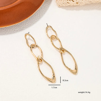 Wholesale Jewelry Simple Style Asymmetrical Metal Plating Drop Earrings