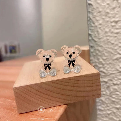 Wholesale Jewelry Simple Style Bear Resin Ear Studs