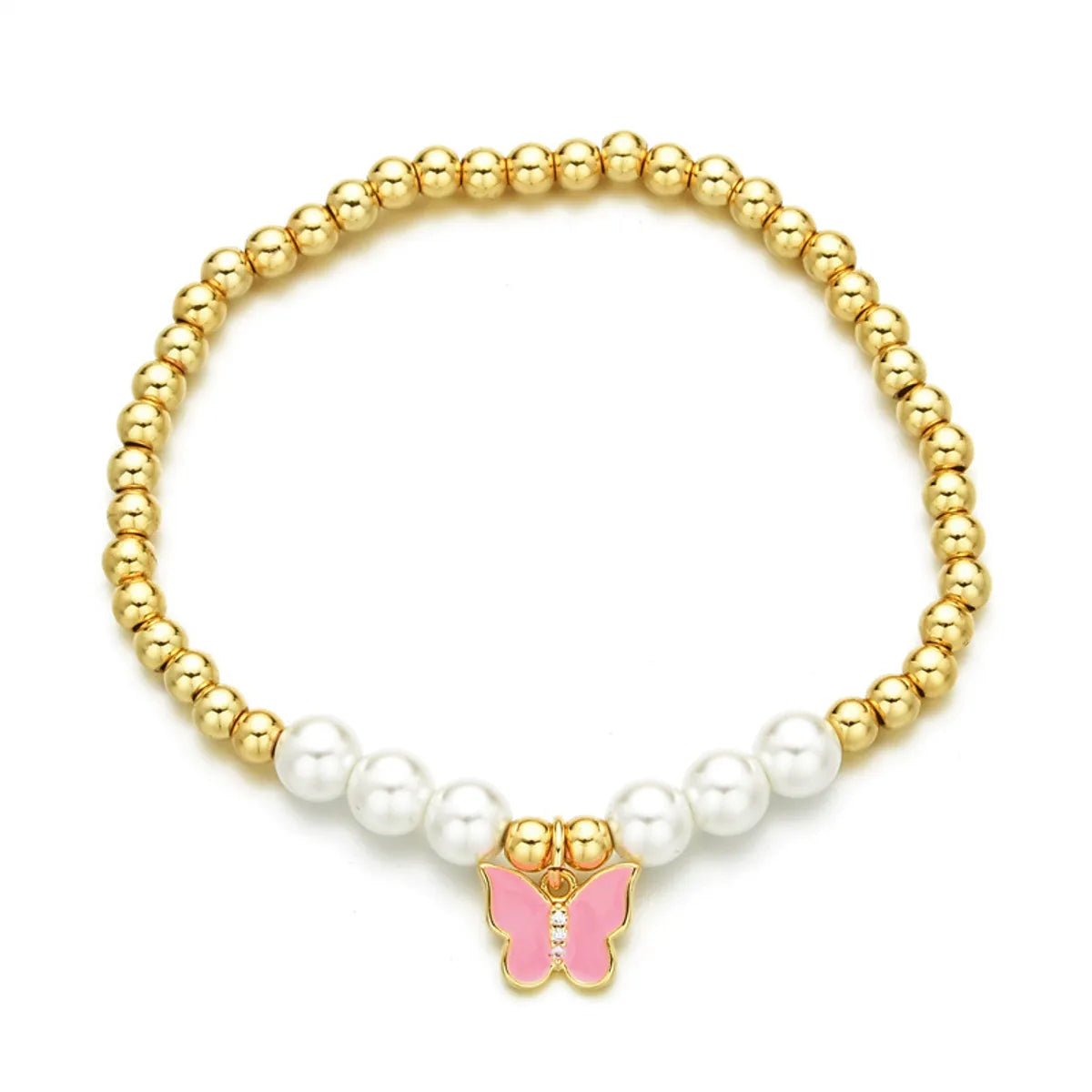 Simple Style Bird Zircon Imitation Pearl Copper Wholesale Bracelets