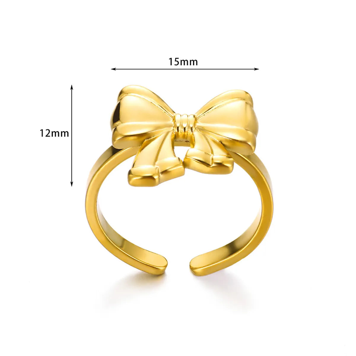 Wholesale Jewelry Simple Style Bow Knot 304 Stainless Steel Open Rings