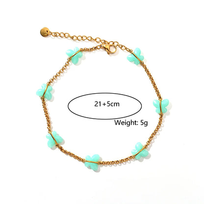 Wholesale Jewelry Simple Style Butterfly 304 Stainless Steel Anklet