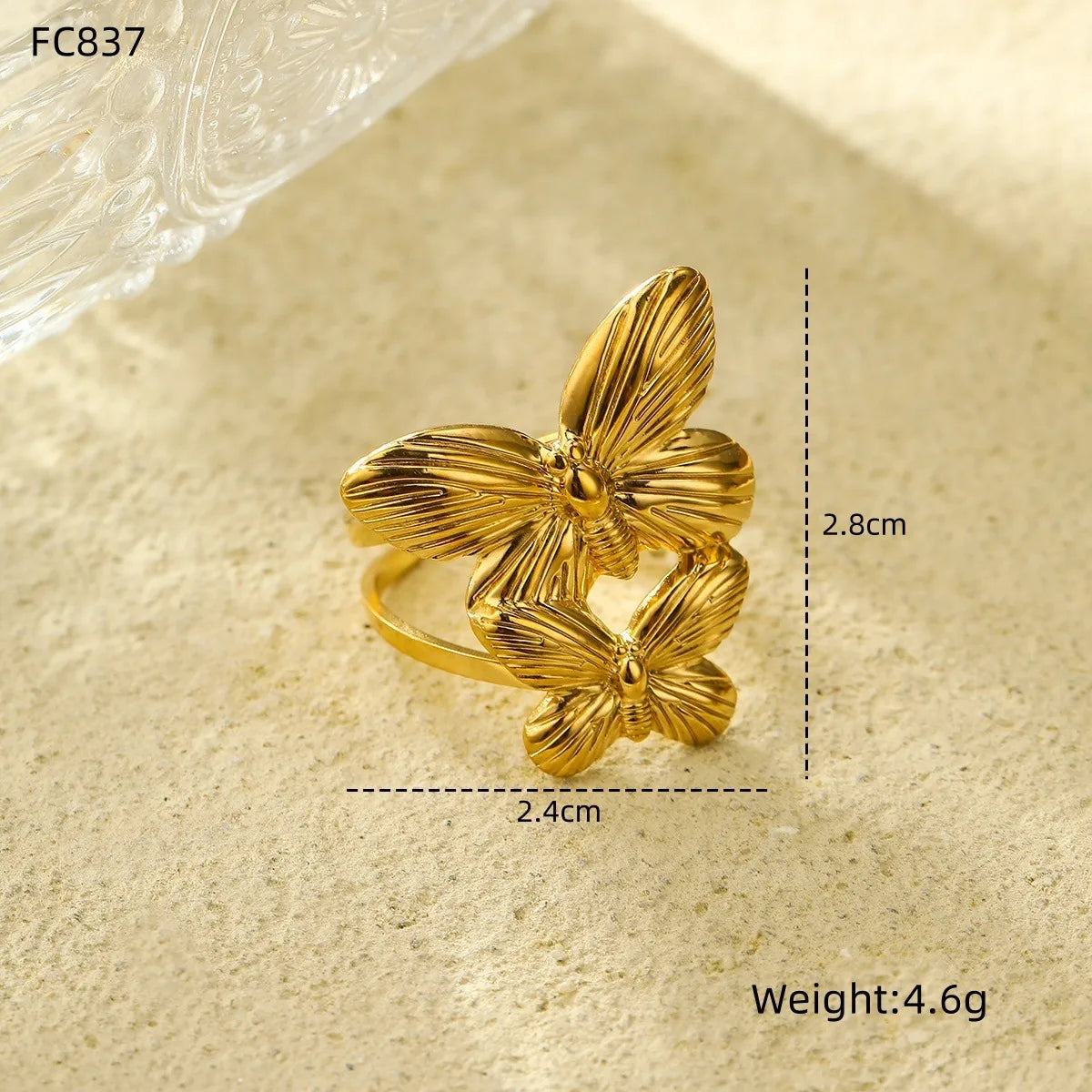 Wholesale Jewelry Simple Style Butterfly 304 Stainless Steel Rings