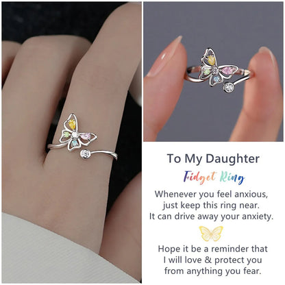 Wholesale Jewelry Simple Style Butterfly Alloy Zircon Inlay Open Ring