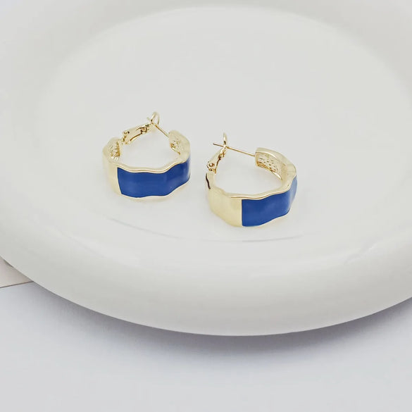 1 Pair Simple Style C Shape Enamel Alloy Ear Studs