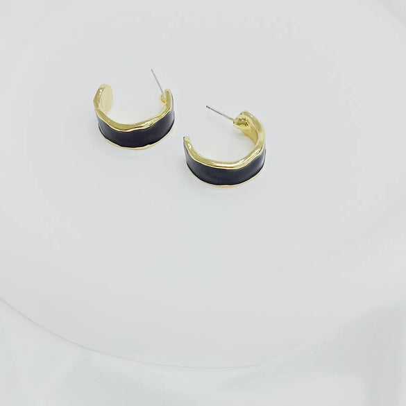 1 Pair Simple Style C Shape Enamel Alloy Ear Studs