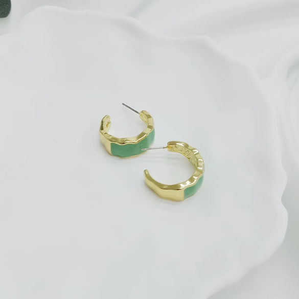1 Pair Simple Style C Shape Enamel Alloy Ear Studs