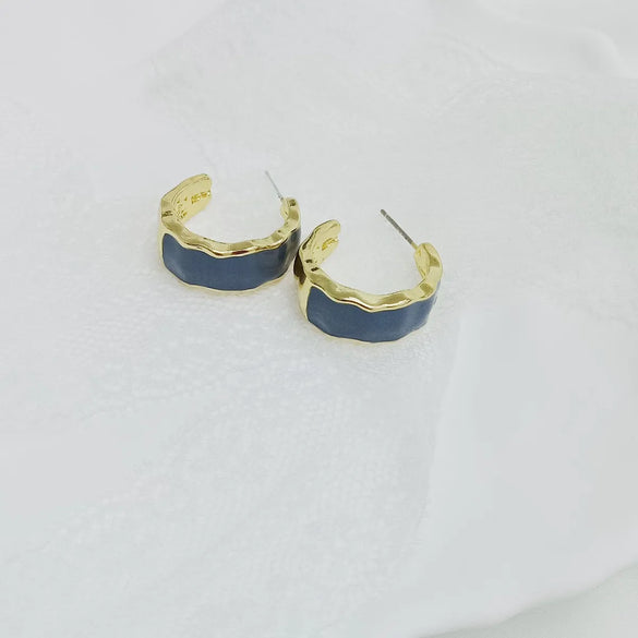 1 Pair Simple Style C Shape Enamel Alloy Ear Studs