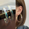 1 Pair Simple Style C Shape Polishing Transparent Arylic Resin Ear Studs