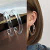 1 Pair Simple Style C Shape Polishing Transparent Arylic Resin Ear Studs