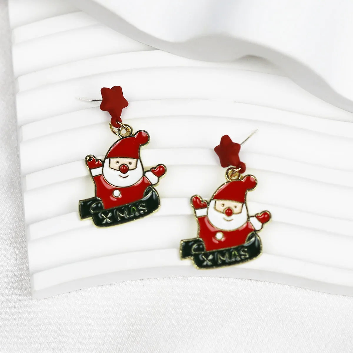 Wholesale Jewelry Simple Style Cartoon Character Alloy Enamel Drop Earrings