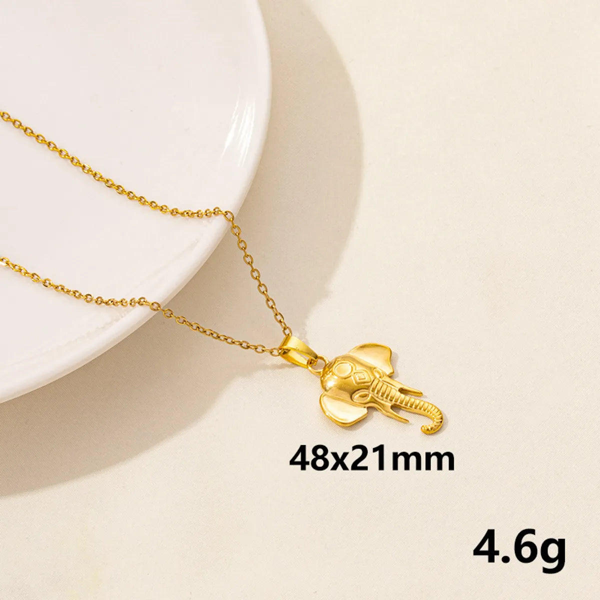 Wholesale Jewelry Simple Style Cattle Spider Elephant 304 Stainless Steel Chain Pendant Necklace