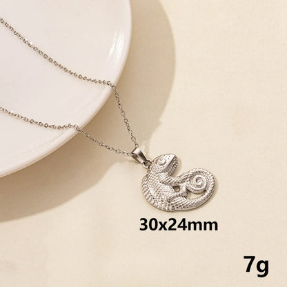 Wholesale Jewelry Simple Style Cattle Spider Elephant 304 Stainless Steel Chain Pendant Necklace