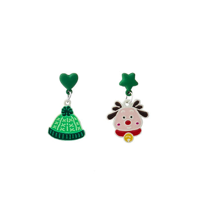 1 Pair Simple Style Christmas Tree Enamel Alloy Drop Earrings