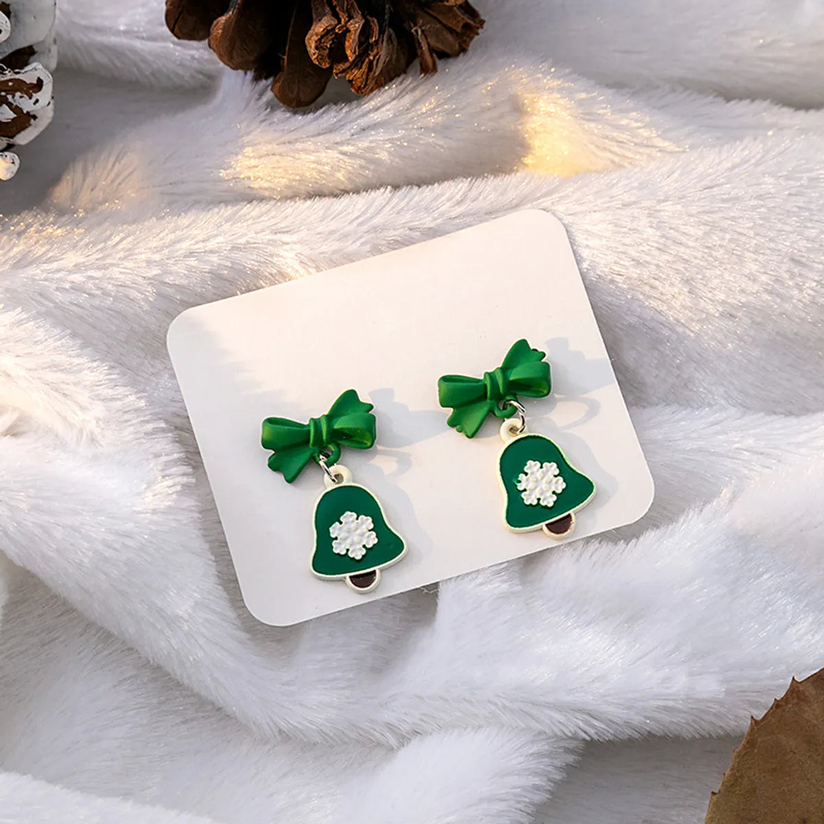 1 Pair Simple Style Christmas Tree Enamel Alloy Drop Earrings