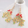 1 Pair Simple Style Christmas Tree Enamel Alloy Drop Earrings