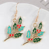 1 Pair Simple Style Christmas Tree Enamel Alloy Drop Earrings