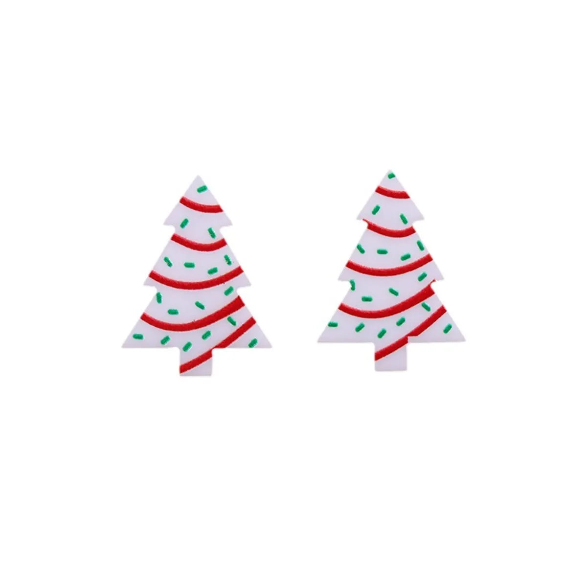 Wholesale Jewelry Simple Style Christmas Tree Arylic Printing Ear Studs