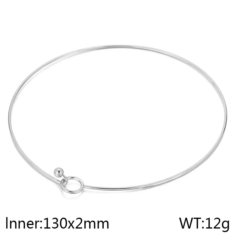 Wholesale Jewelry Simple Style Circle 304 Stainless Steel 18K Gold Plated Hollow Out Bracelets Necklace