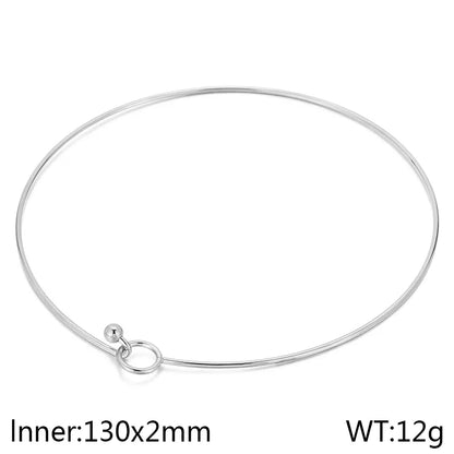 Wholesale Jewelry Simple Style Circle 304 Stainless Steel 18K Gold Plated Hollow Out Bracelets Necklace