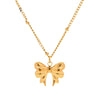 Wholesale Jewelry Simple Style Classic Style Bow Knot 304 Stainless Steel Zircon Inlay Pendant Necklace