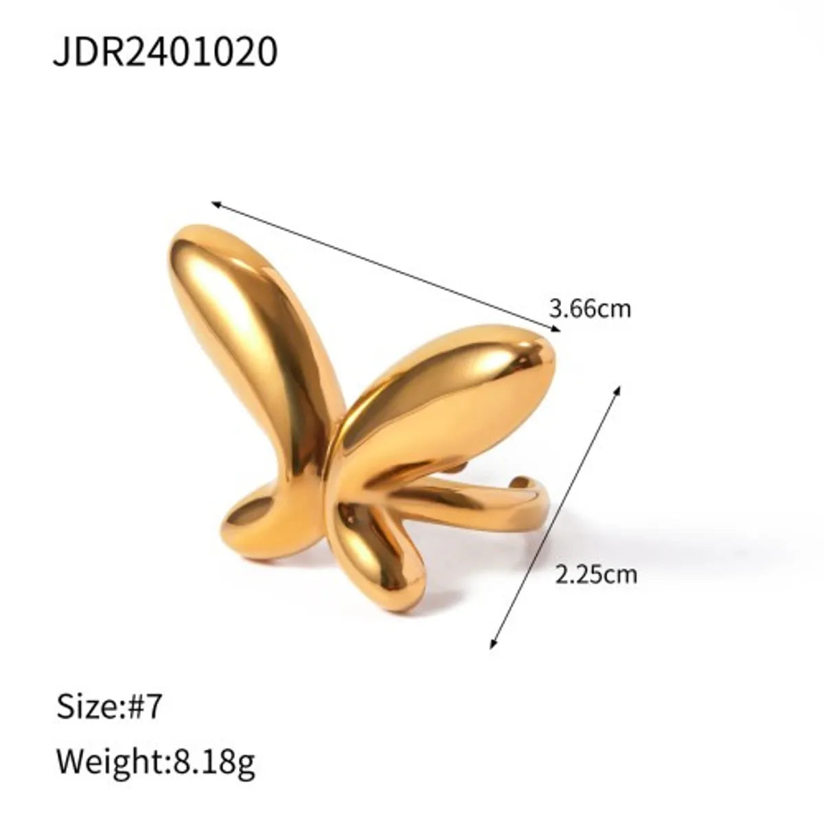 Wholesale Jewelry Simple Style Classic Style Butterfly 304 Stainless Steel Plating Rings Earrings Necklace