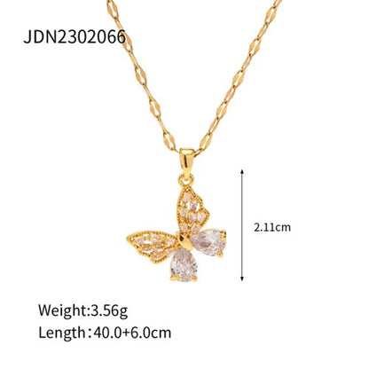 Wholesale Jewelry Simple Style Classic Style Butterfly 304 Stainless Steel Plating Rings Earrings Necklace