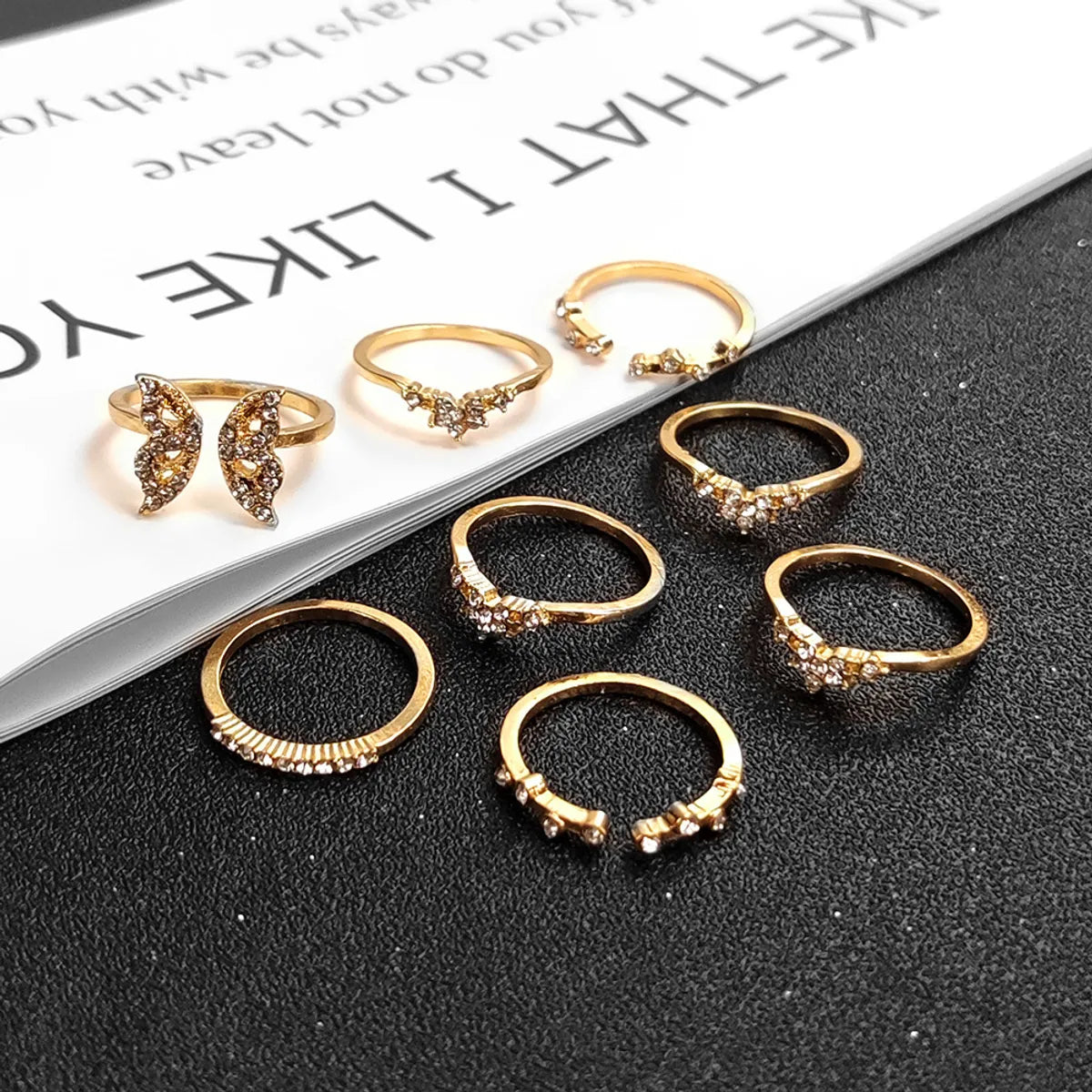 Wholesale Jewelry Simple Style Classic Style Butterfly Alloy Zircon Inlay Rings