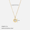 Wholesale Jewelry Simple Style Classic Style Circle 304 Stainless Steel 14K Gold Plated Hollow Out Inlay Pendant Necklace