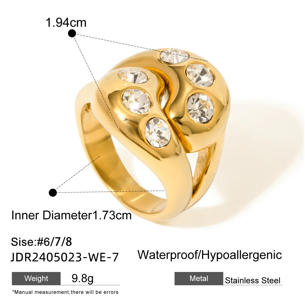 Wholesale Jewelry Simple Style Classic Style Color Block 316 Stainless Steel  Zircon Inlay Rings