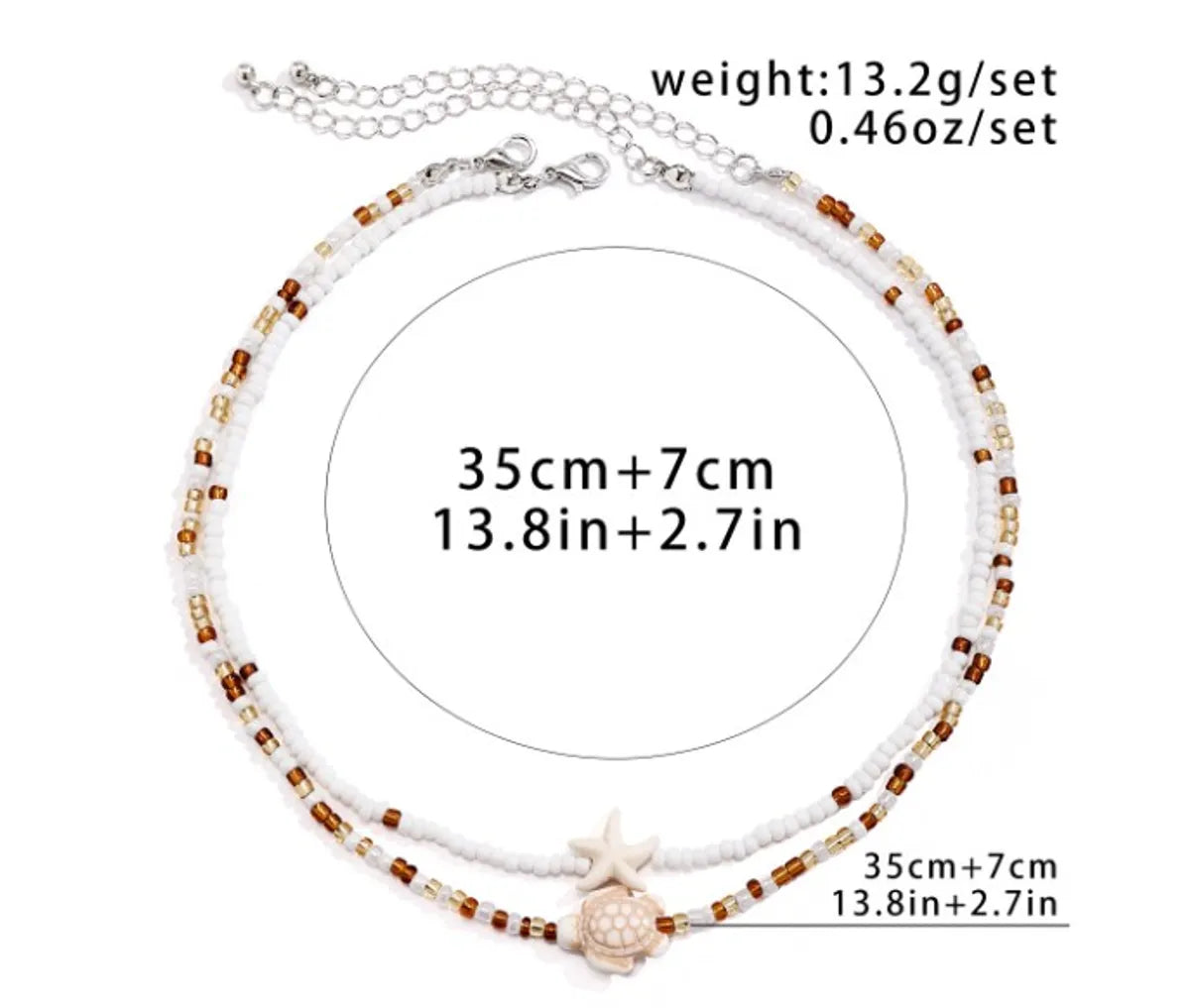 Wholesale Jewelry Simple Style Classic Style Color Block Alloy Seed Bead Beaded Layered Necklaces