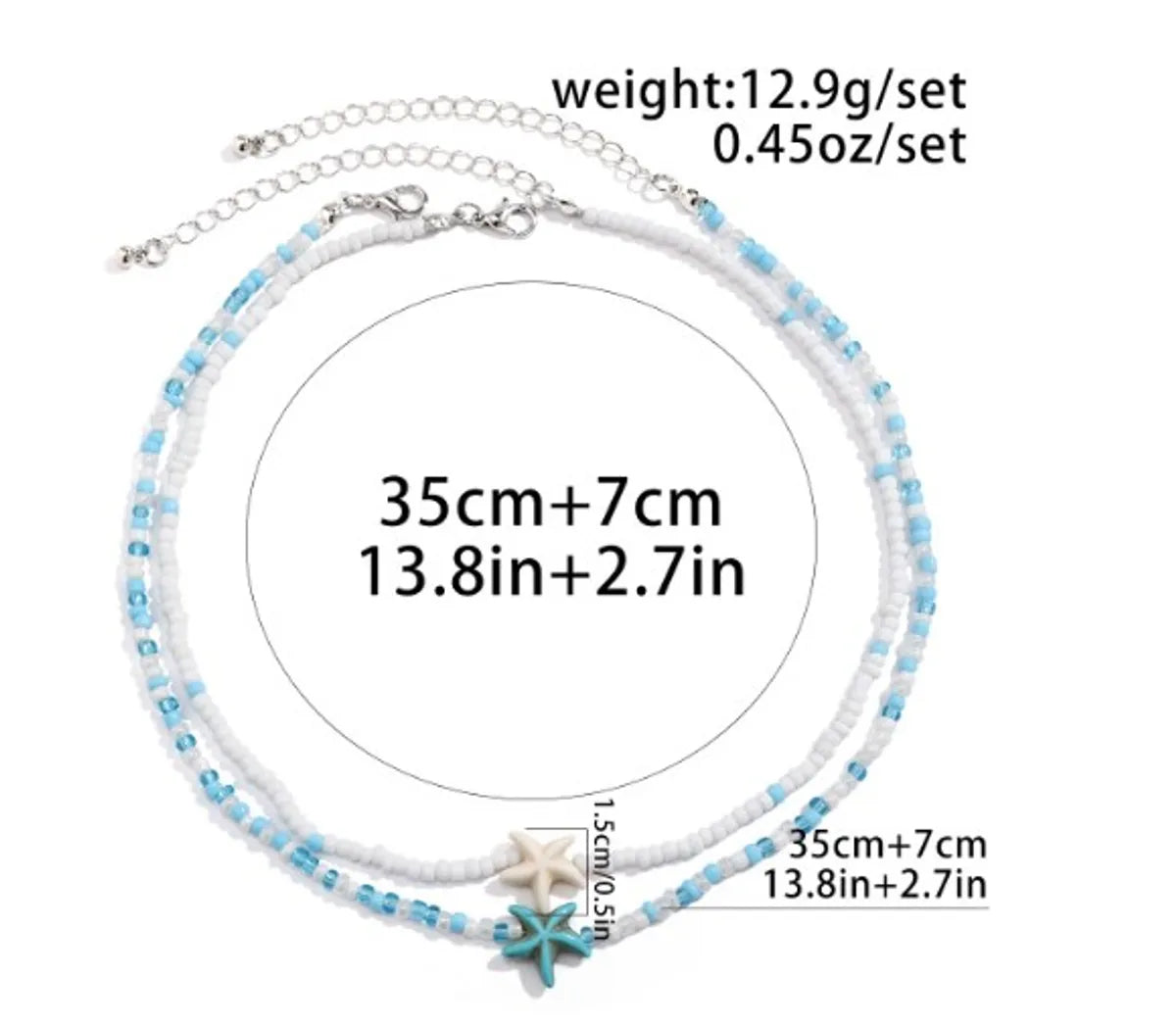 Wholesale Jewelry Simple Style Classic Style Color Block Alloy Seed Bead Beaded Layered Necklaces