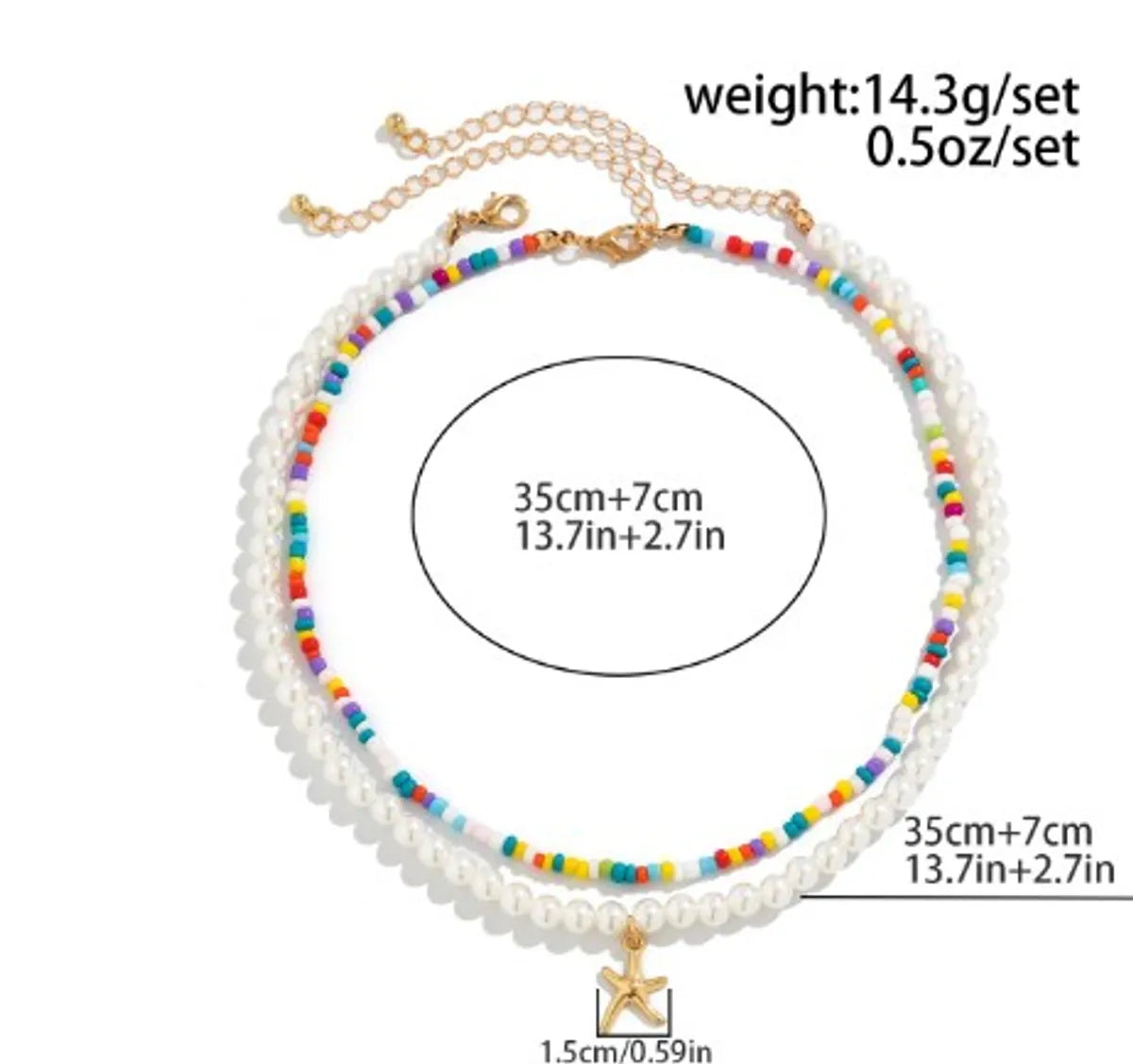 Wholesale Jewelry Simple Style Classic Style Color Block Alloy Seed Bead Beaded Layered Necklaces