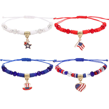 Wholesale Jewelry Simple Style Classic Style Color Block Artificial Crystal Cloth Beaded Bracelets